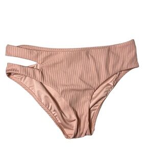 Sanctuary Pink Ribbed Cut Out Bikini Bottom XL